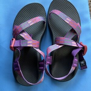 Chaco Purple and Pink Strappy Sandals
